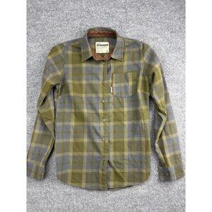 Flag Nor Fail Flannel Shirt‎ Women's XS Green Gray Plaid Forever Collection